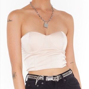 Nasty Gal Satin Corset Bra Top